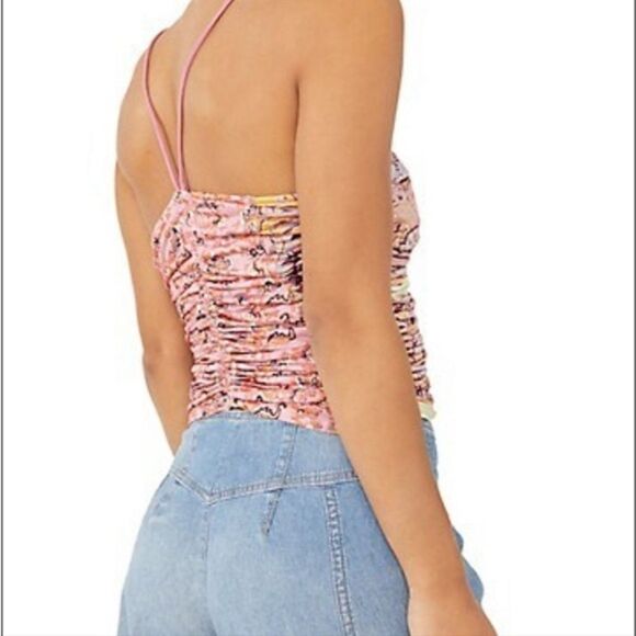 NWOT- Free People-Cocktail Queen Printed boho Top-size Large - Picture 4 of 16